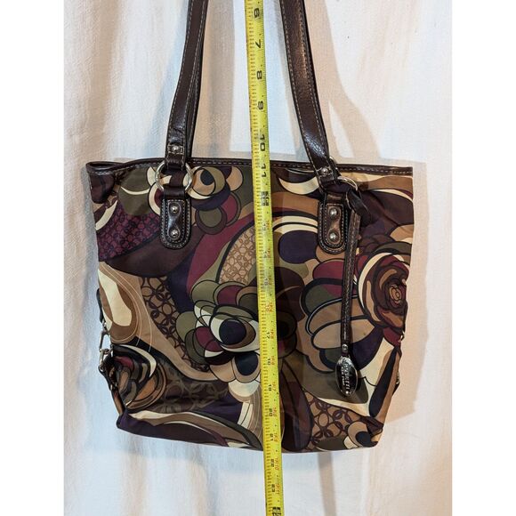 Vintage Rosetti Tote Shoulder Bag Brown Multicolor Floral Swirl Purse Y2K Retro - Picture 6 of 6